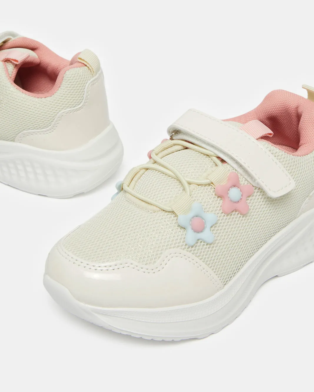 Girls Beige Floral Trainer sold by Redtag product image thumbnail 3