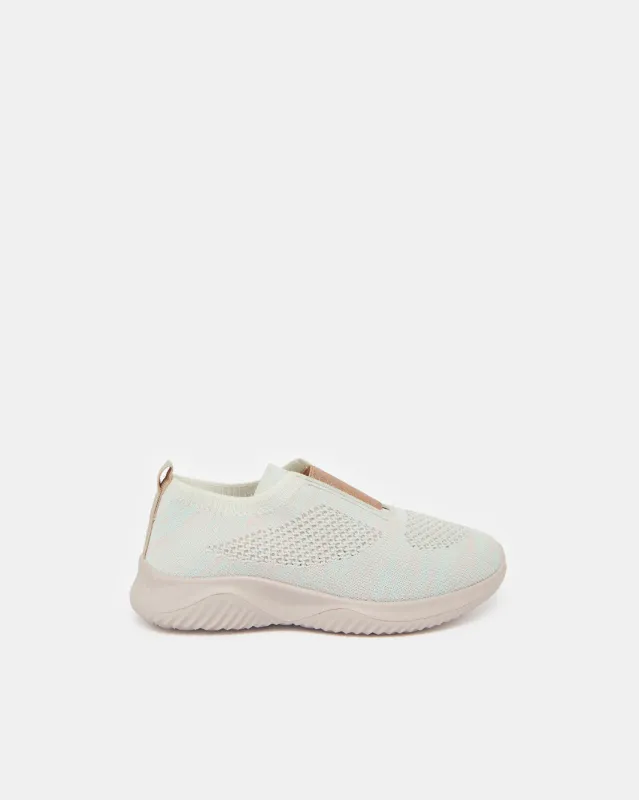 Girls Beige Flyknit Slip-On sold by Redtag