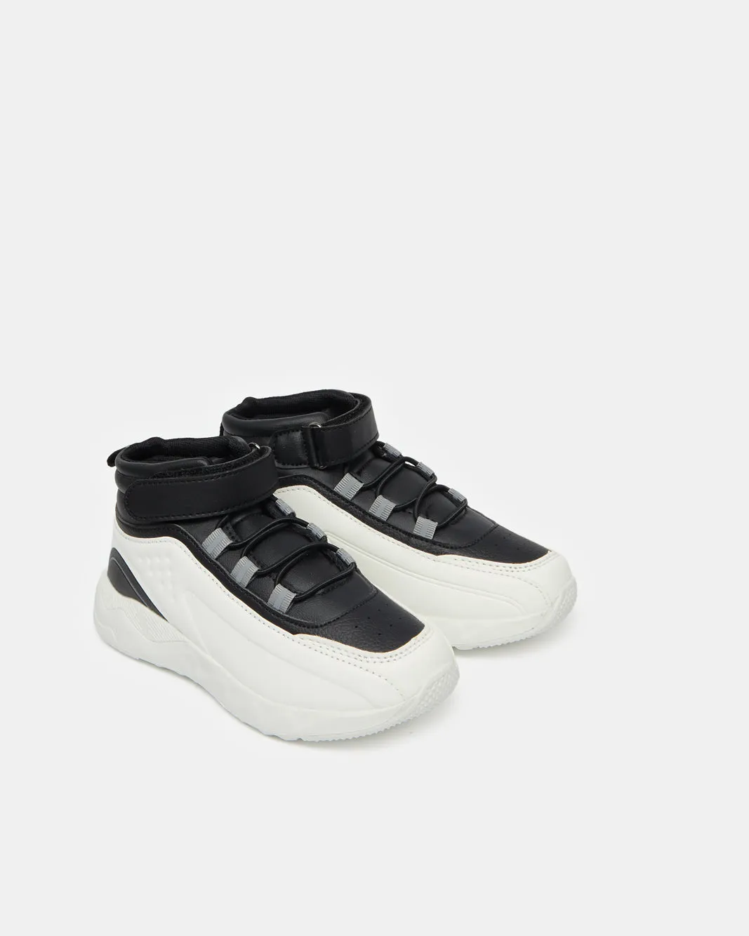 Boys White And Black High Top Sneakers sold by Redtag product image thumbnail 2