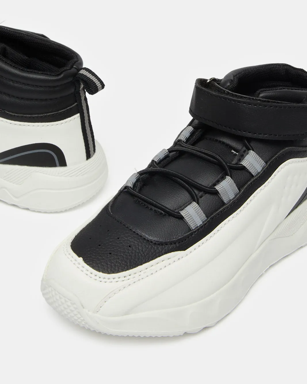 Boys White And Black High Top Sneakers sold by Redtag product image thumbnail 3