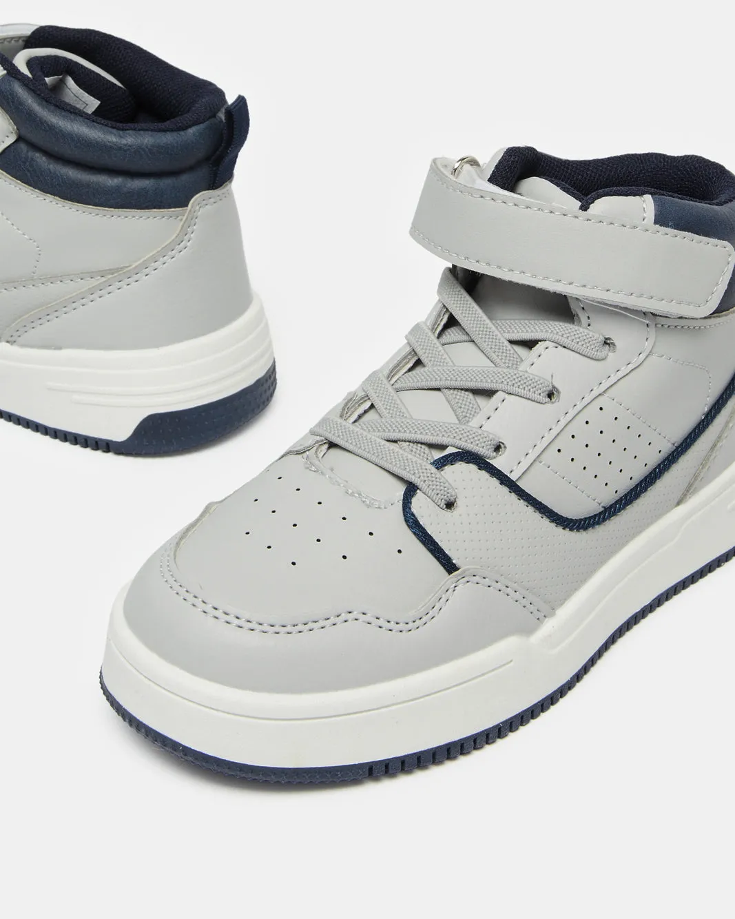 Boys Grey High Top Sneakers sold by Redtag product image thumbnail 2