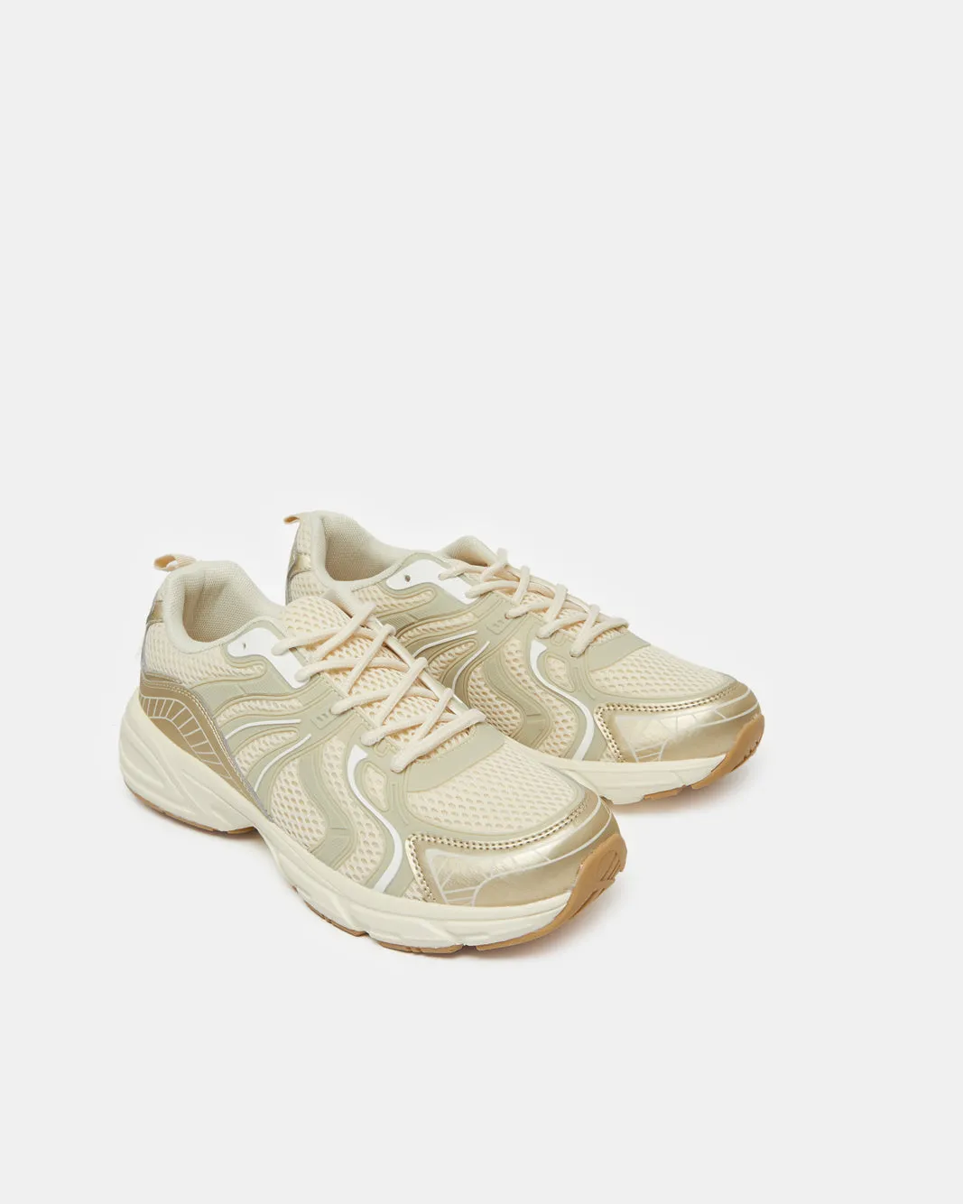 Women Beige Lace-Up Trainer sold by Redtag