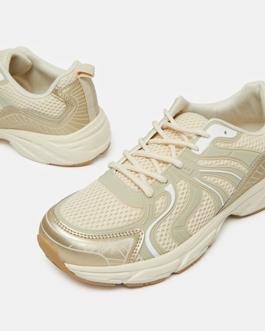 Women Beige Lace-Up Trainer sold by Redtag product image thumbnail 2