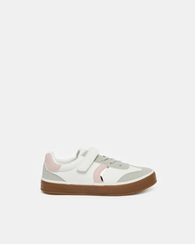 Senior Girls White Material Block Sneakers sold by Redtag