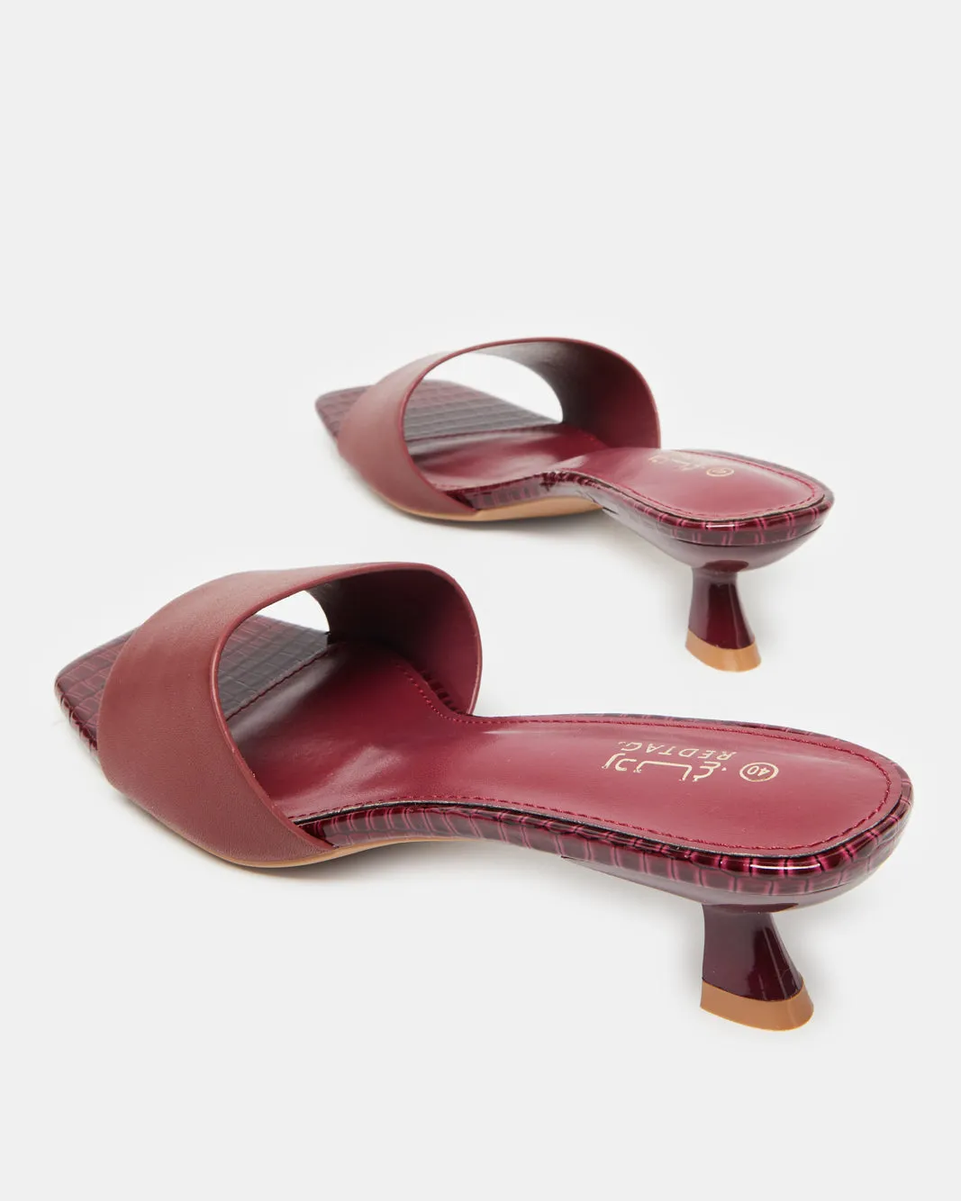 Women Burgundy Embellished Mule sold by Redtag product image thumbnail 4