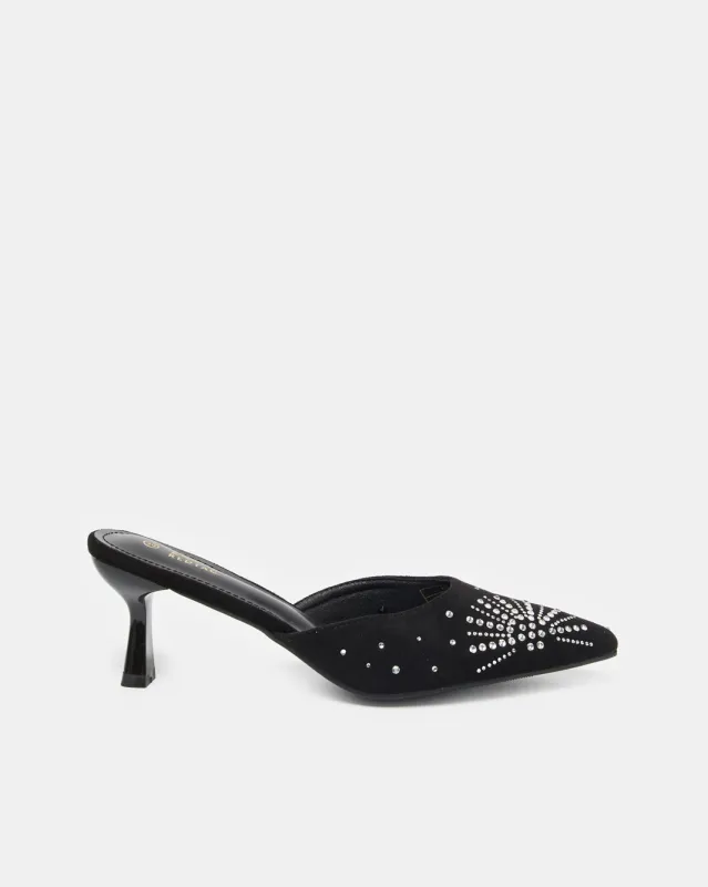 Women Black Embellished Mule sold by Redtag