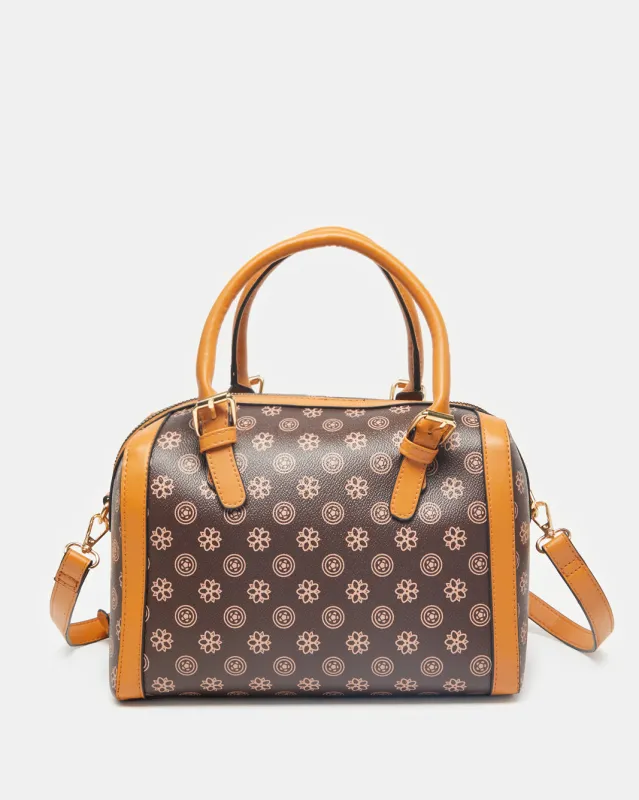 Women Tan Printed Bolin Bag sold by Redtag