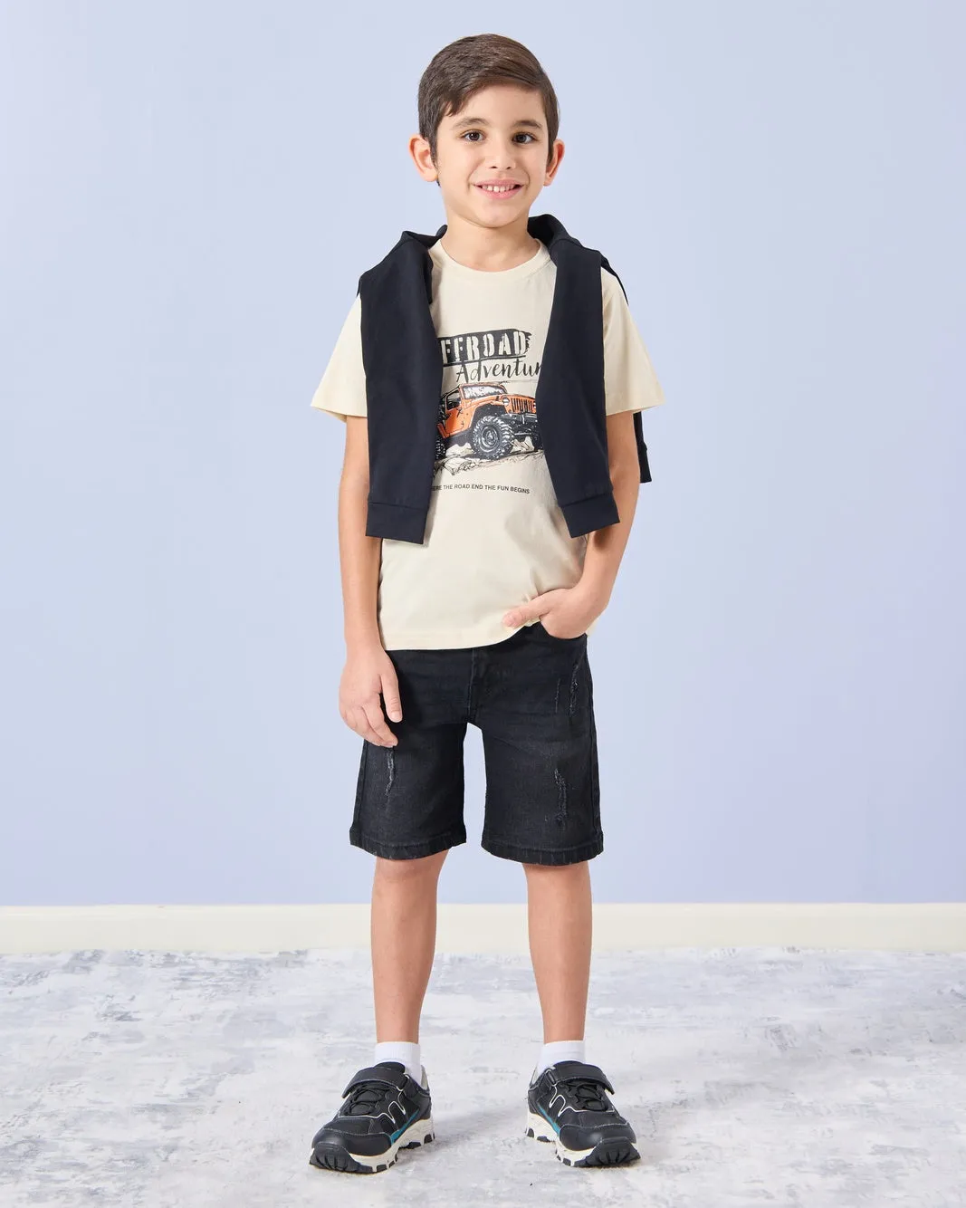 Boys Cream Off Road Printed T-Shirt sold by Redtag product image thumbnail 2