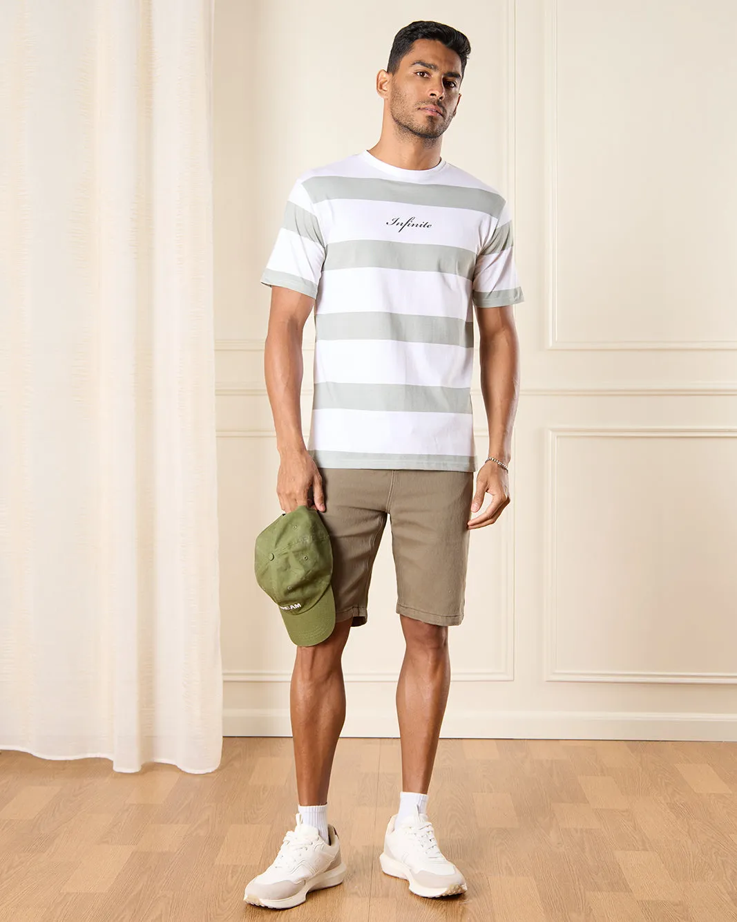 Men White Striped T-Shirt sold by Redtag product image thumbnail 2