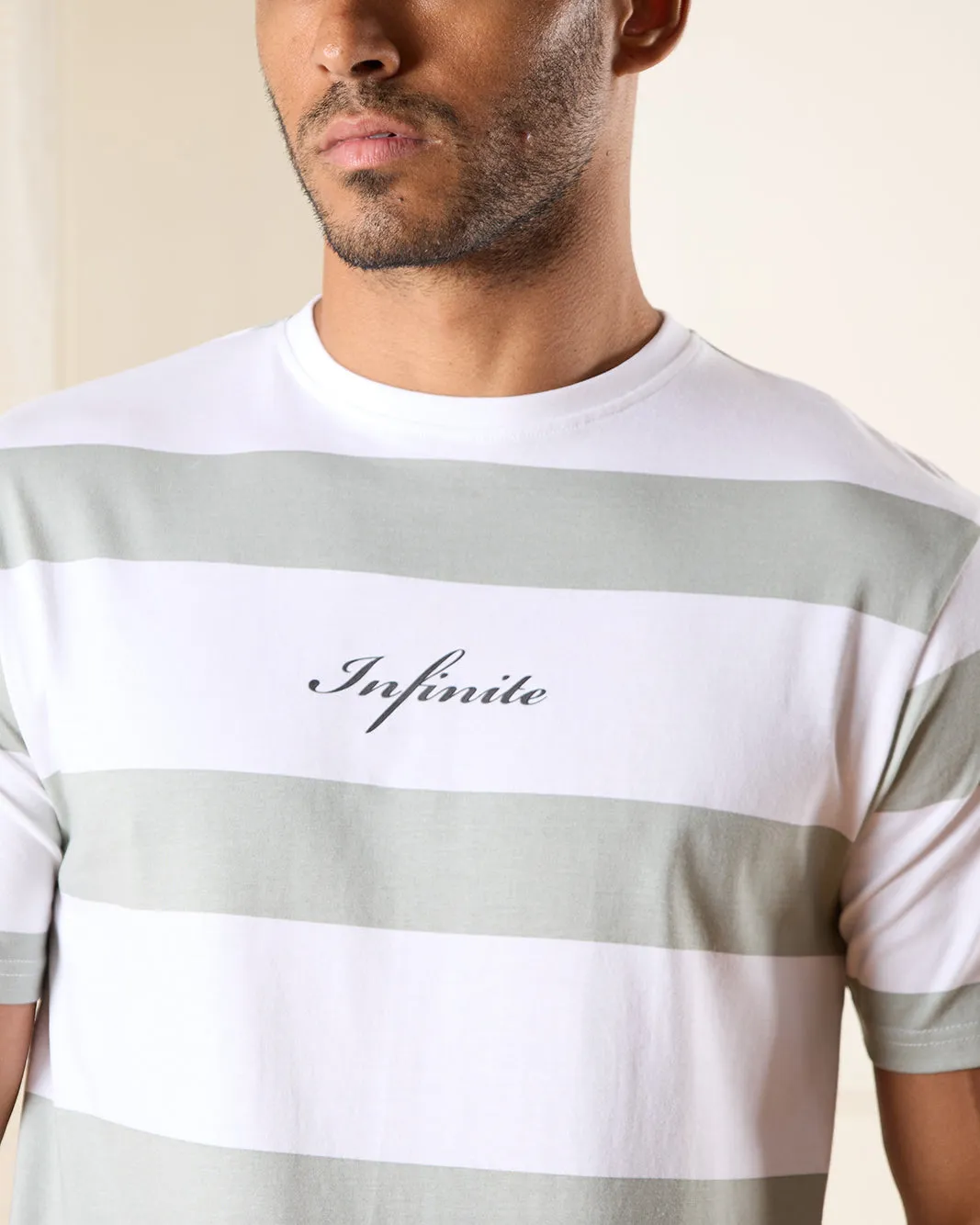 Men White Striped T-Shirt sold by Redtag product image thumbnail 4