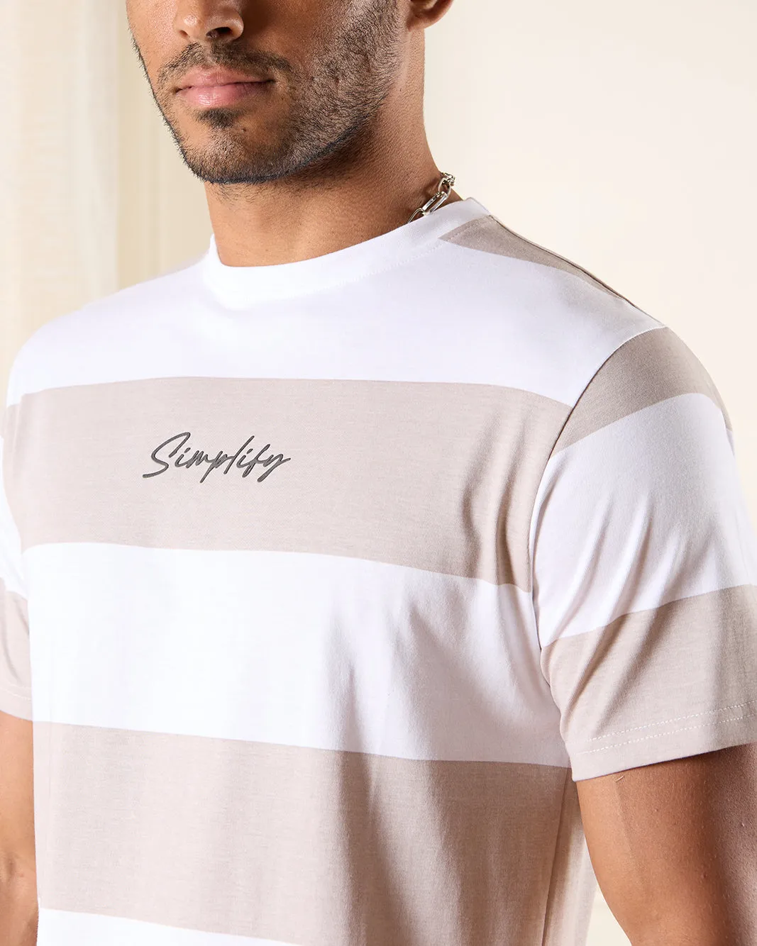 Men White Striped T-Shirt sold by Redtag product image thumbnail 4