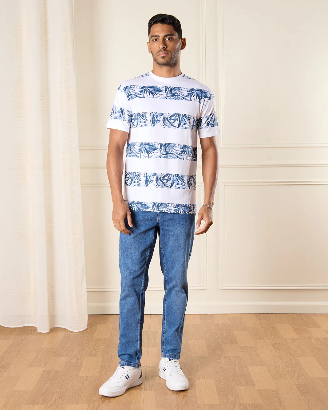 Men Blue Printed T-Shirt sold by Redtag product image thumbnail 2