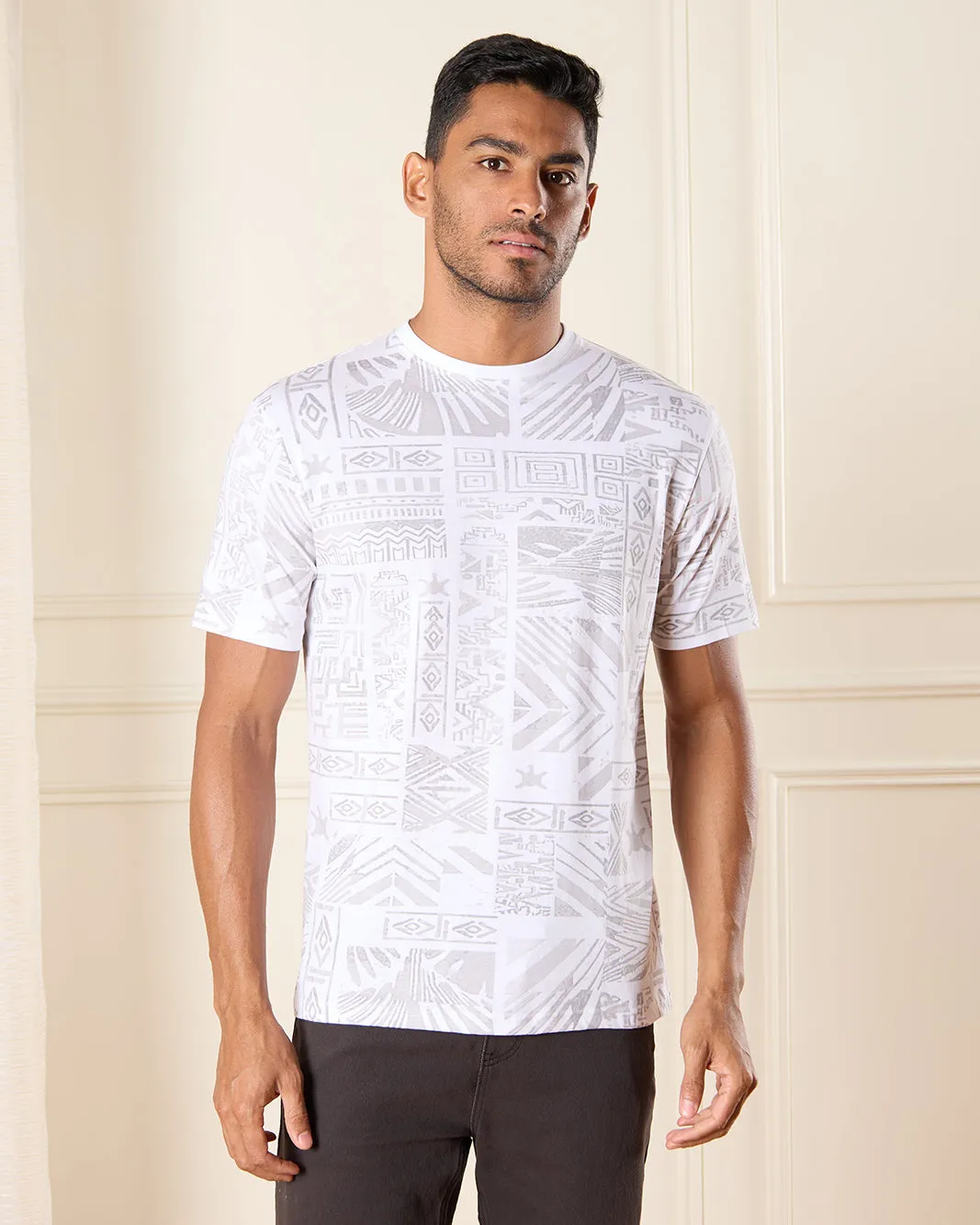 Men Grey Printed T-Shirt sold by Redtag
