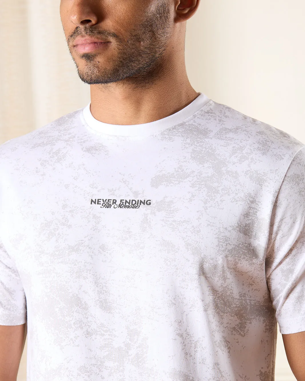 Men White Printed T-Shirt sold by Redtag product image thumbnail 4