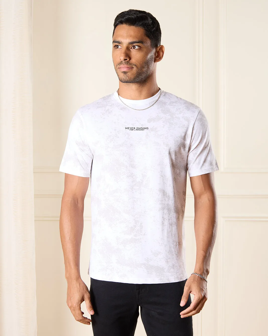 Men White Printed T-Shirt sold by Redtag