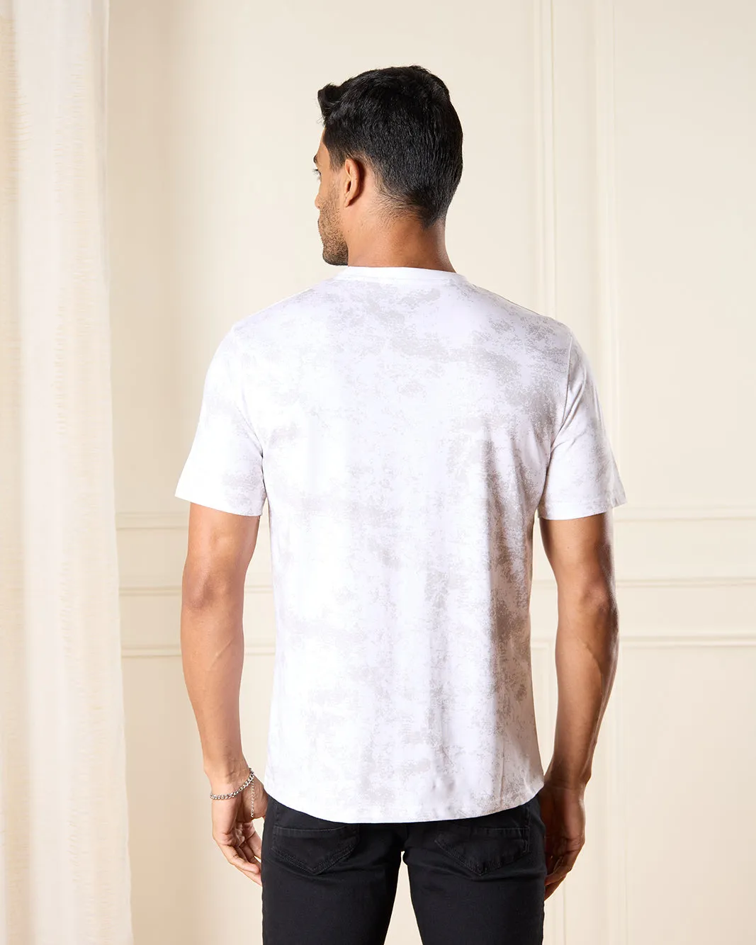 Men White Printed T-Shirt sold by Redtag product image thumbnail 3