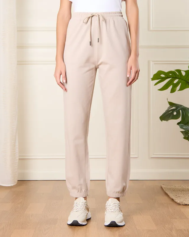 Women Beige Jogger Active Pants sold by Redtag