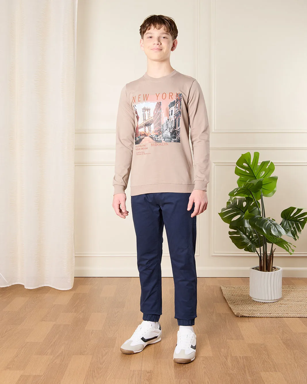 Senior Boys Navy Pull On Table Joggers sold by Redtag product image thumbnail 2