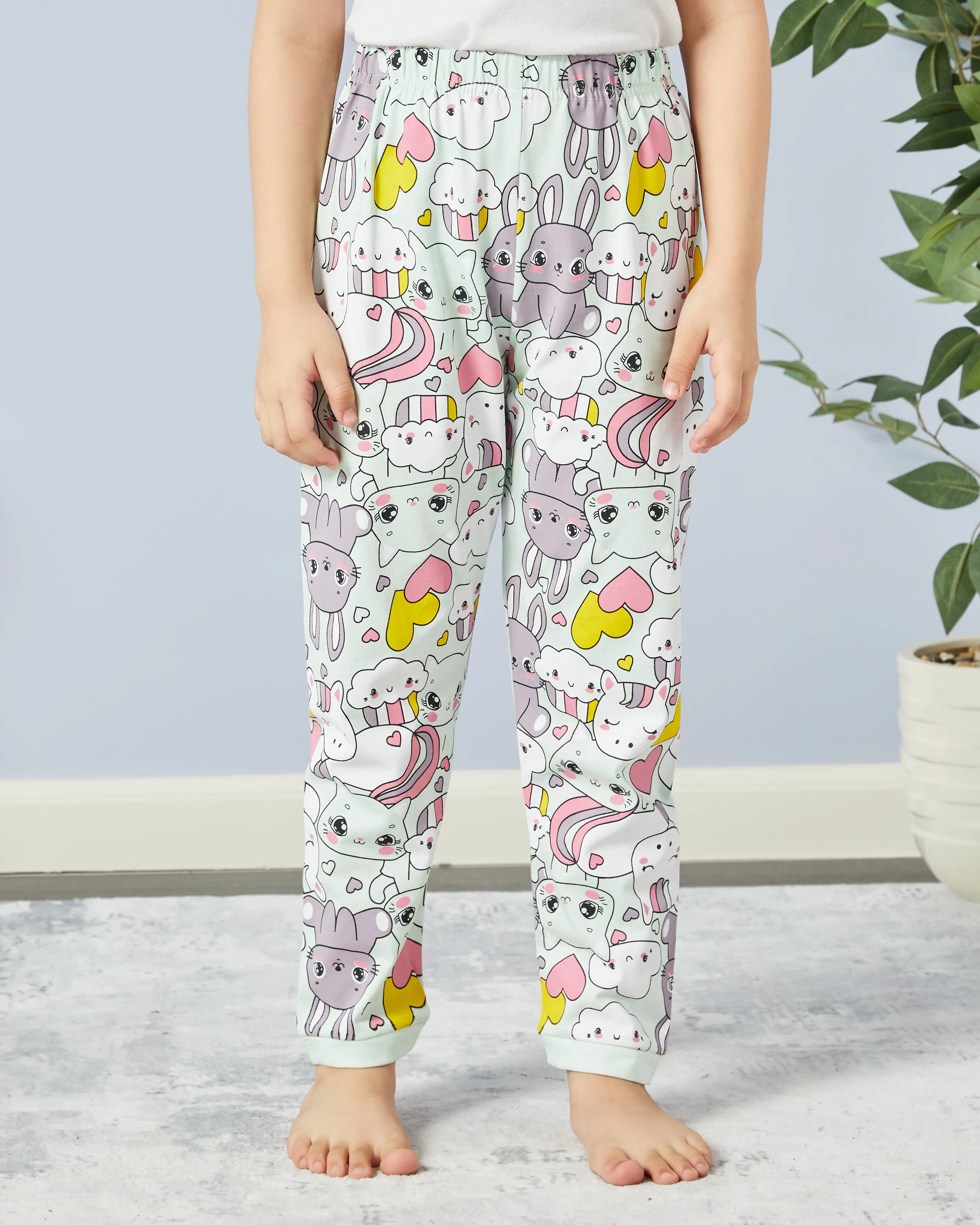 Girls White Bunny Print Pyjama Set (2 Piece) sold by Redtag product image thumbnail 3