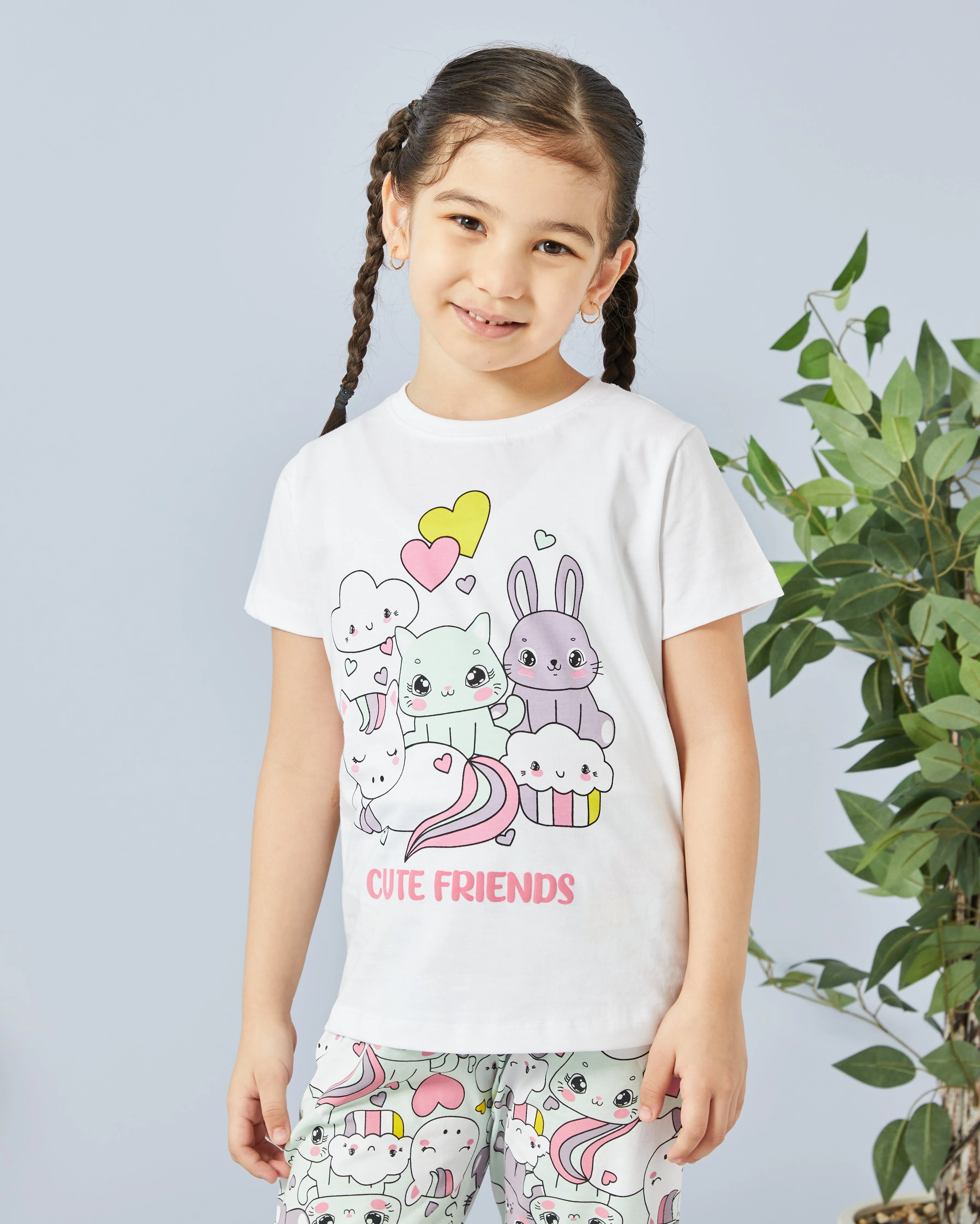 Girls White Bunny Print Pyjama Set (2 Piece) sold by Redtag product image thumbnail 2