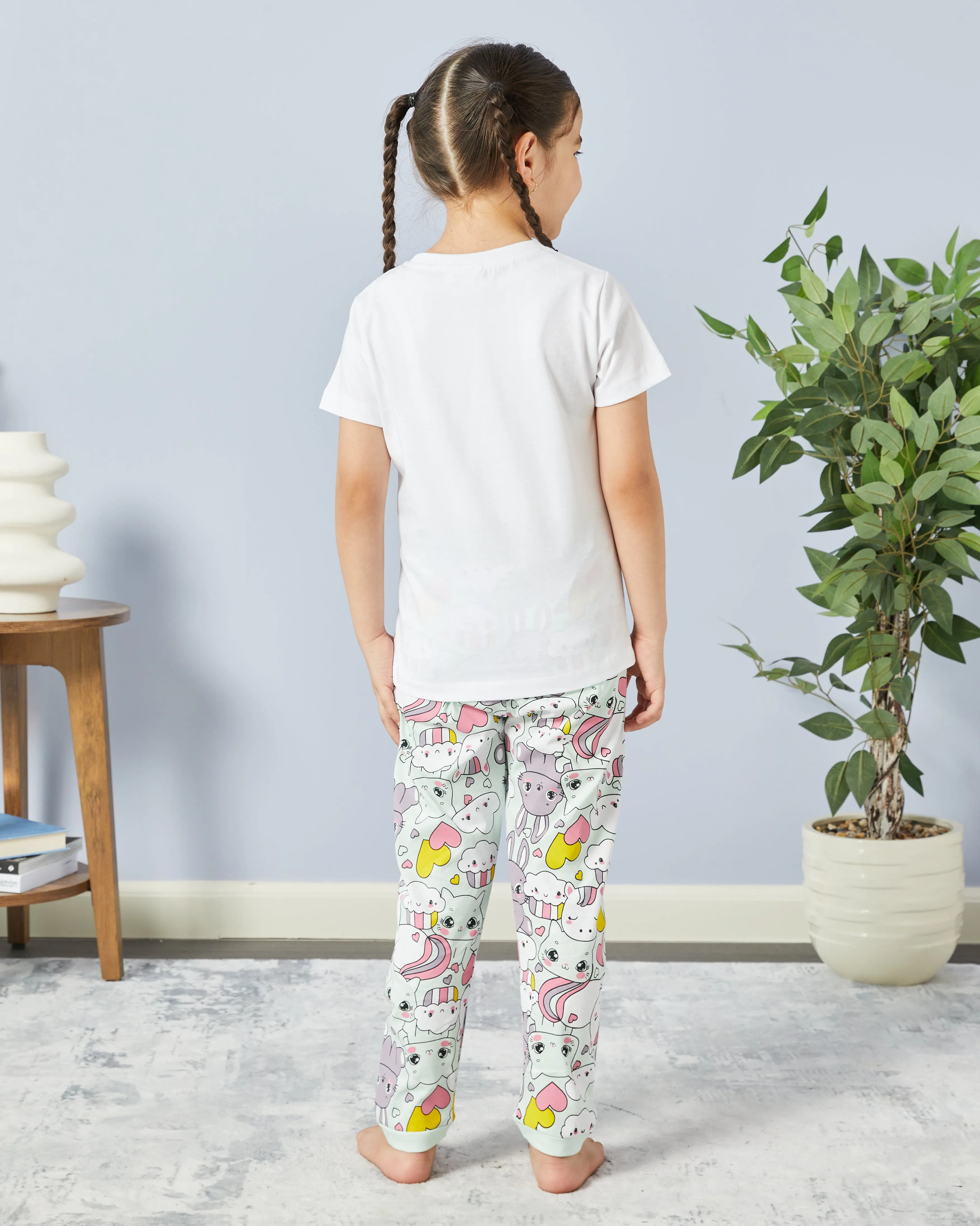 Girls White Bunny Print Pyjama Set (2 Piece) sold by Redtag product image thumbnail 4
