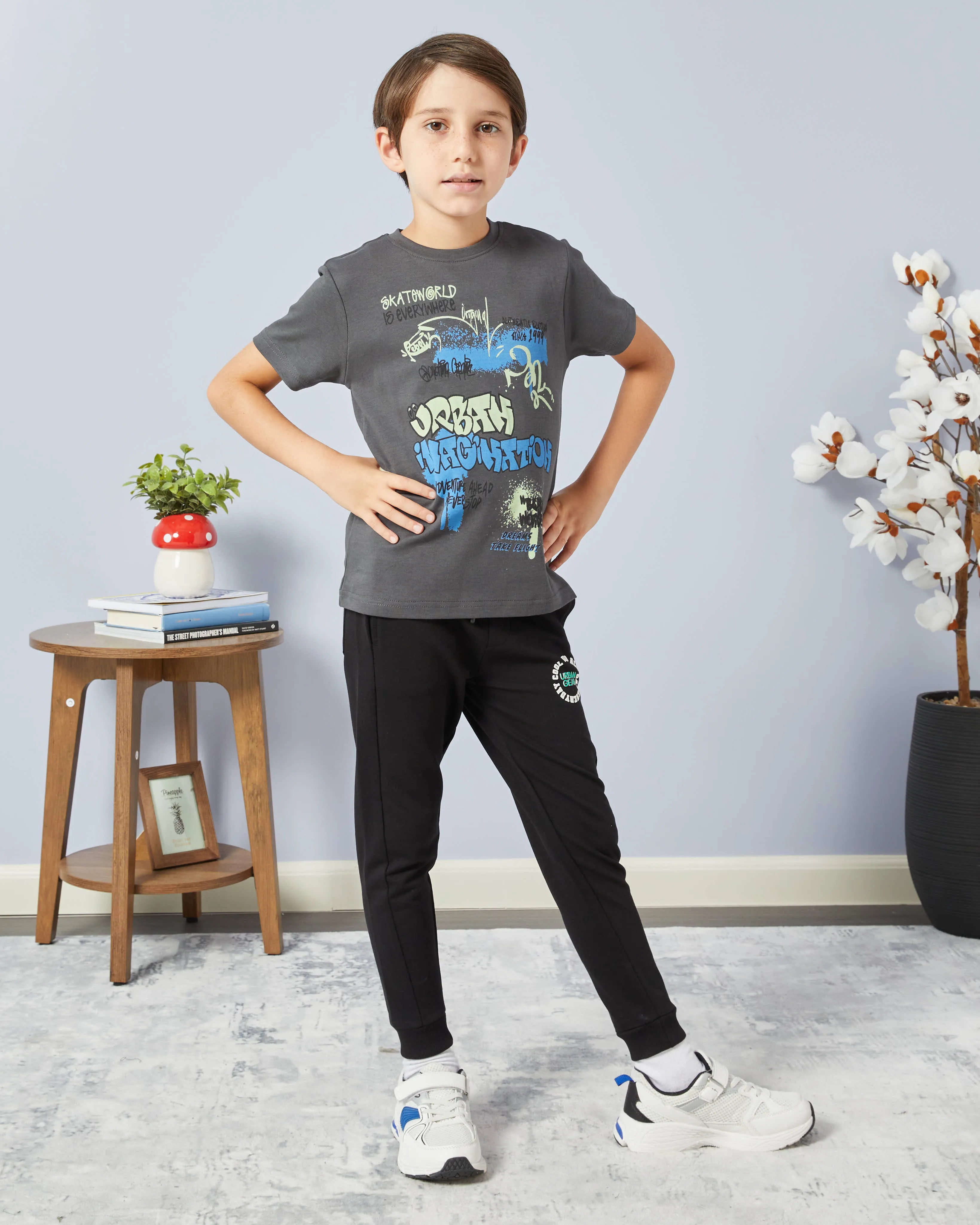 Boys Charcoal Urban Imagination Print T-Shirt sold by Redtag product image thumbnail 2