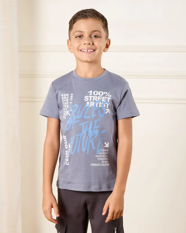 Boys Grey Graphic T-Shirt sold by Redtag
