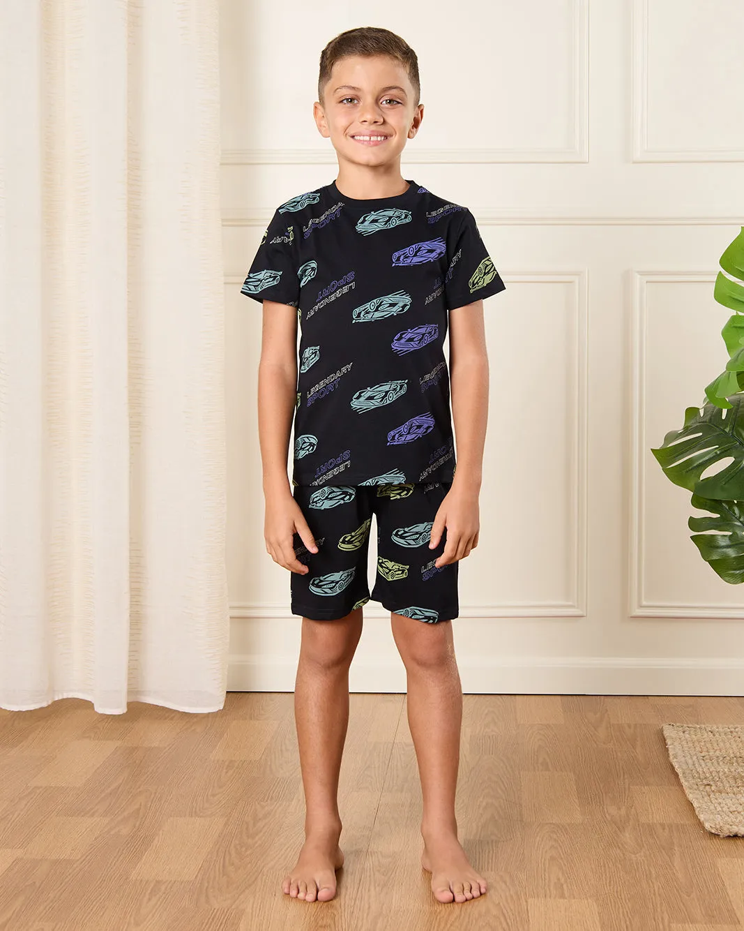 Boys Black Cars Printed Pyjama Set (2 Piece) sold by Redtag