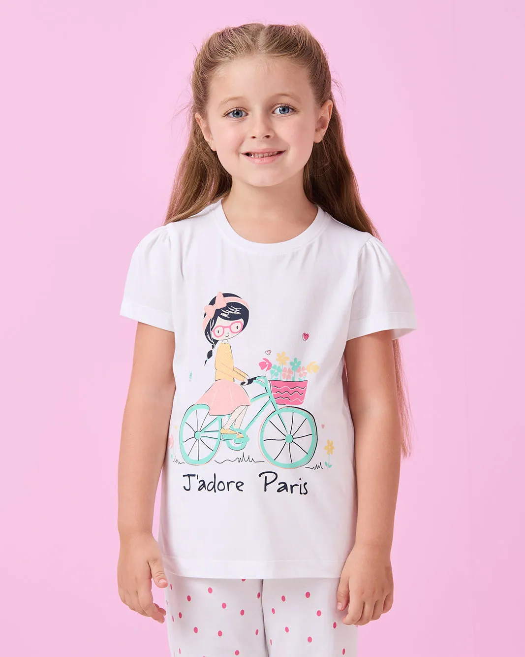 Girls White Printed Pyjama Set (2 Piece) sold by Redtag product image thumbnail 2