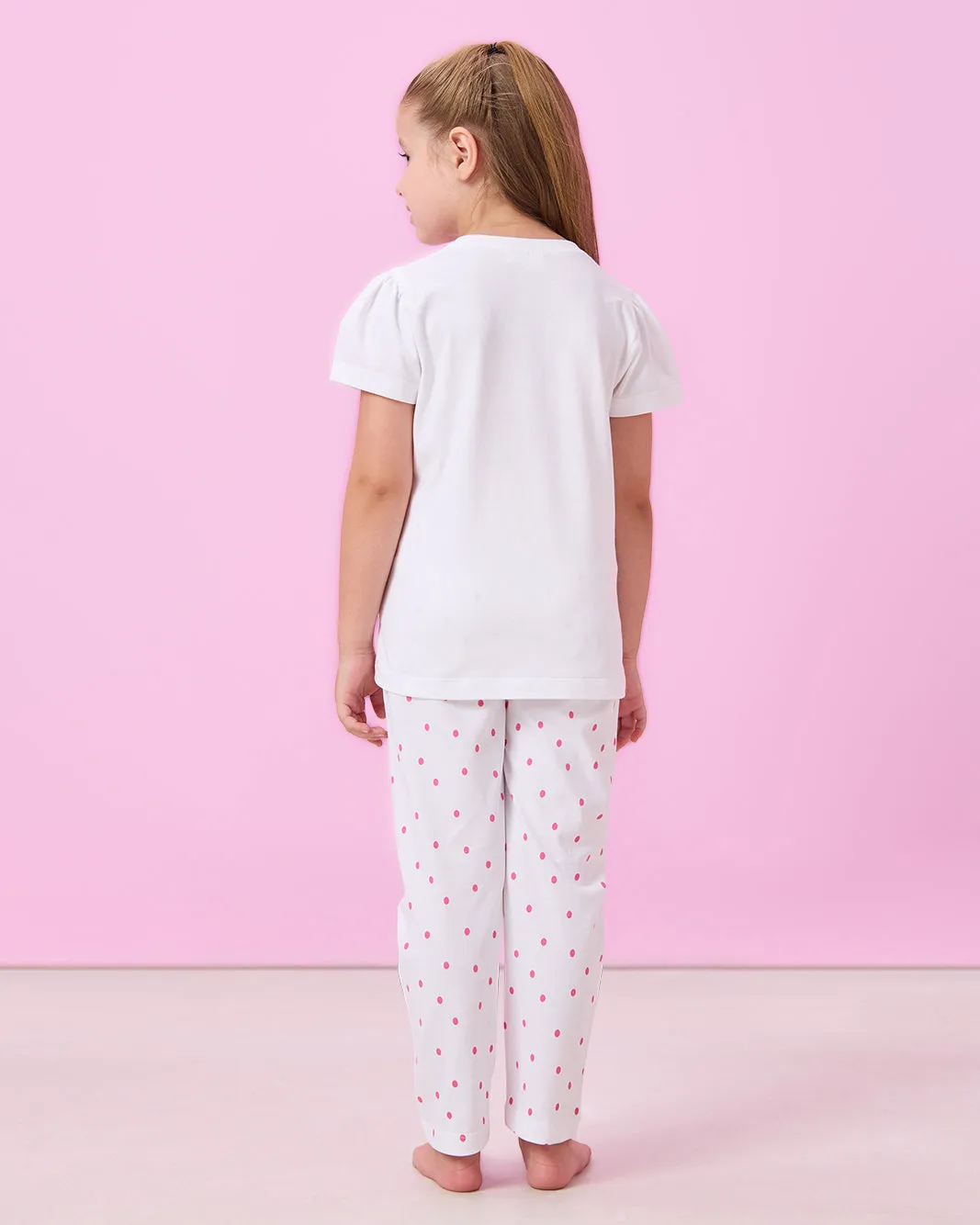 Girls White Printed Pyjama Set (2 Piece) sold by Redtag product image thumbnail 4