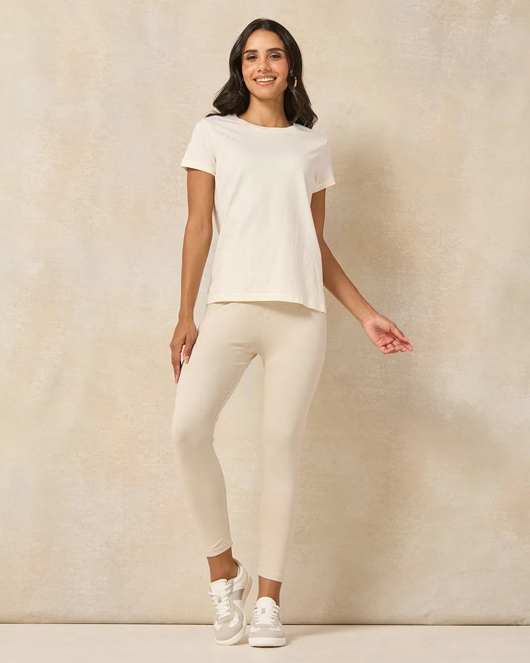 Women Beige Cropped Legging sold by Redtag product image thumbnail 2