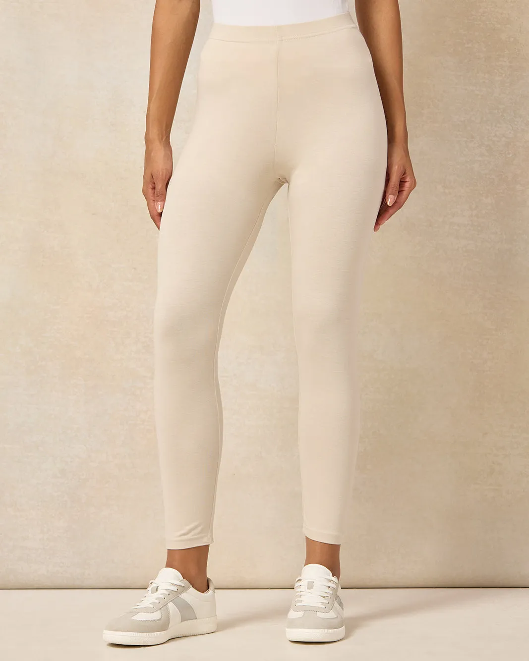 Women Beige Cropped Legging sold by Redtag