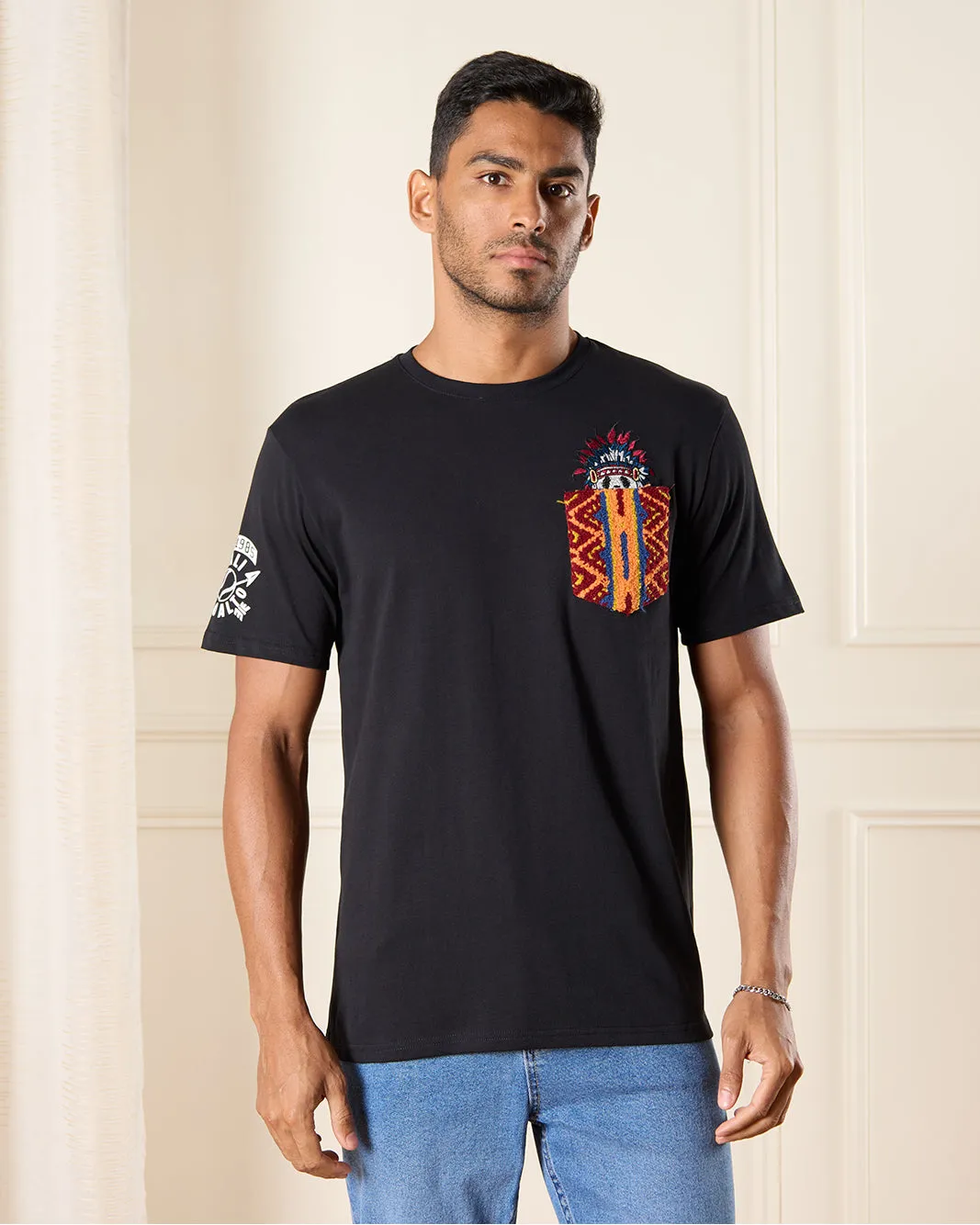 Men Black Cherokee Print T-Shirt sold by Redtag