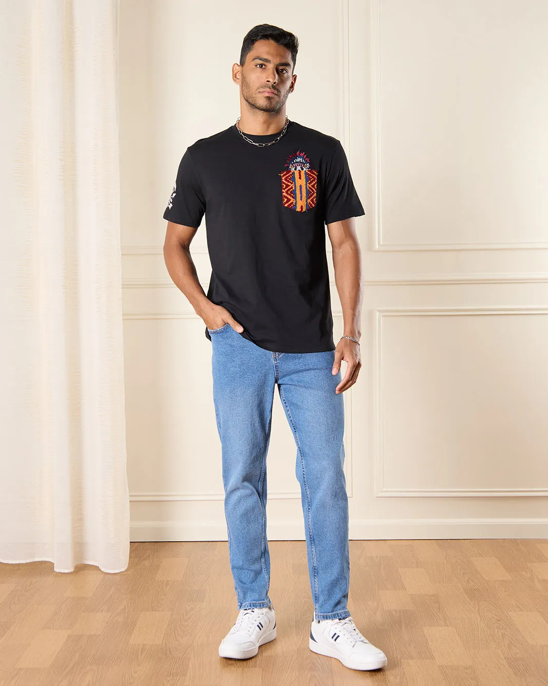 Men Black Cherokee Print T-Shirt sold by Redtag product image thumbnail 2