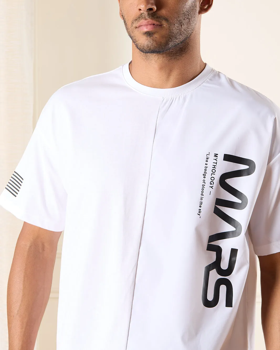 Men White Mars Print T-Shirt sold by Redtag product image thumbnail 4
