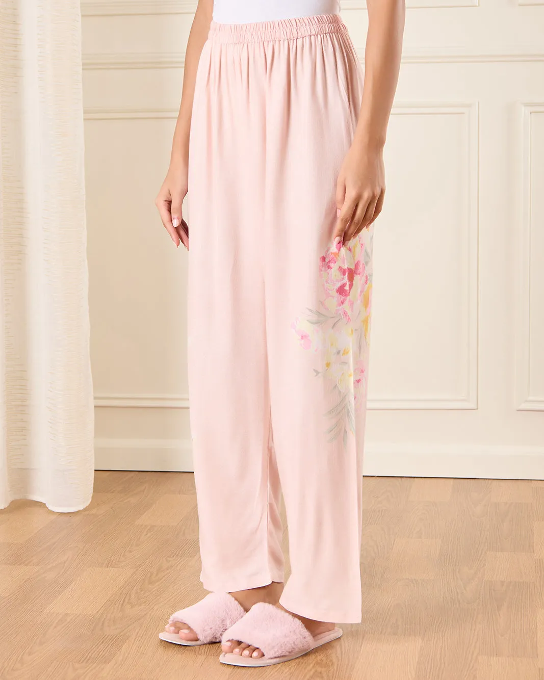 Women Pink Floral Print Pyjama Set (2 Piece) sold by Redtag product image thumbnail 3