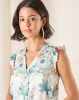 Women White Printed Pleat Detailed Blouse sold by Redtag