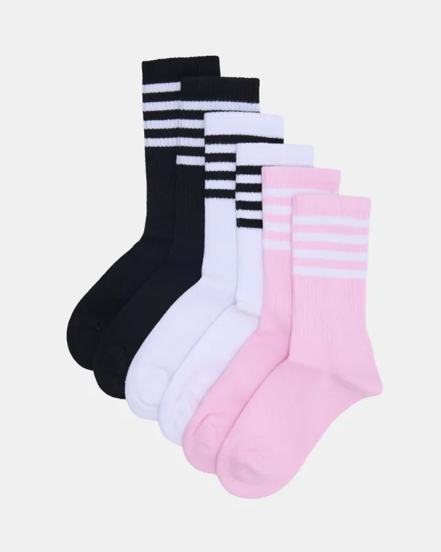 Senior Girls Assorted Crew-Length Socks Set (3 Pairs) sold by Redtag