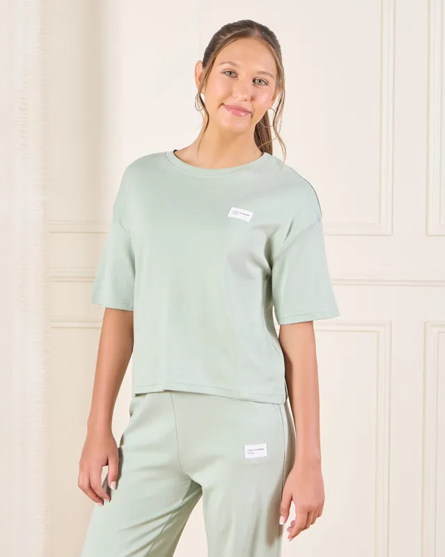 Senior Girls Green Printed T-Shirt sold by Redtag