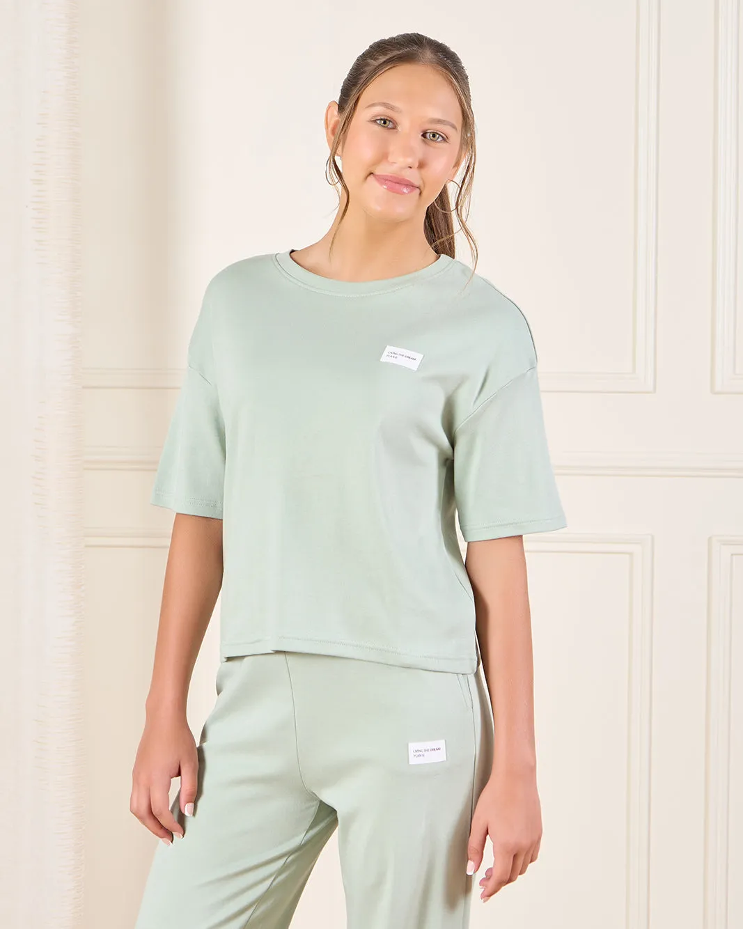 Senior Girls Green Printed T-Shirt sold by Redtag