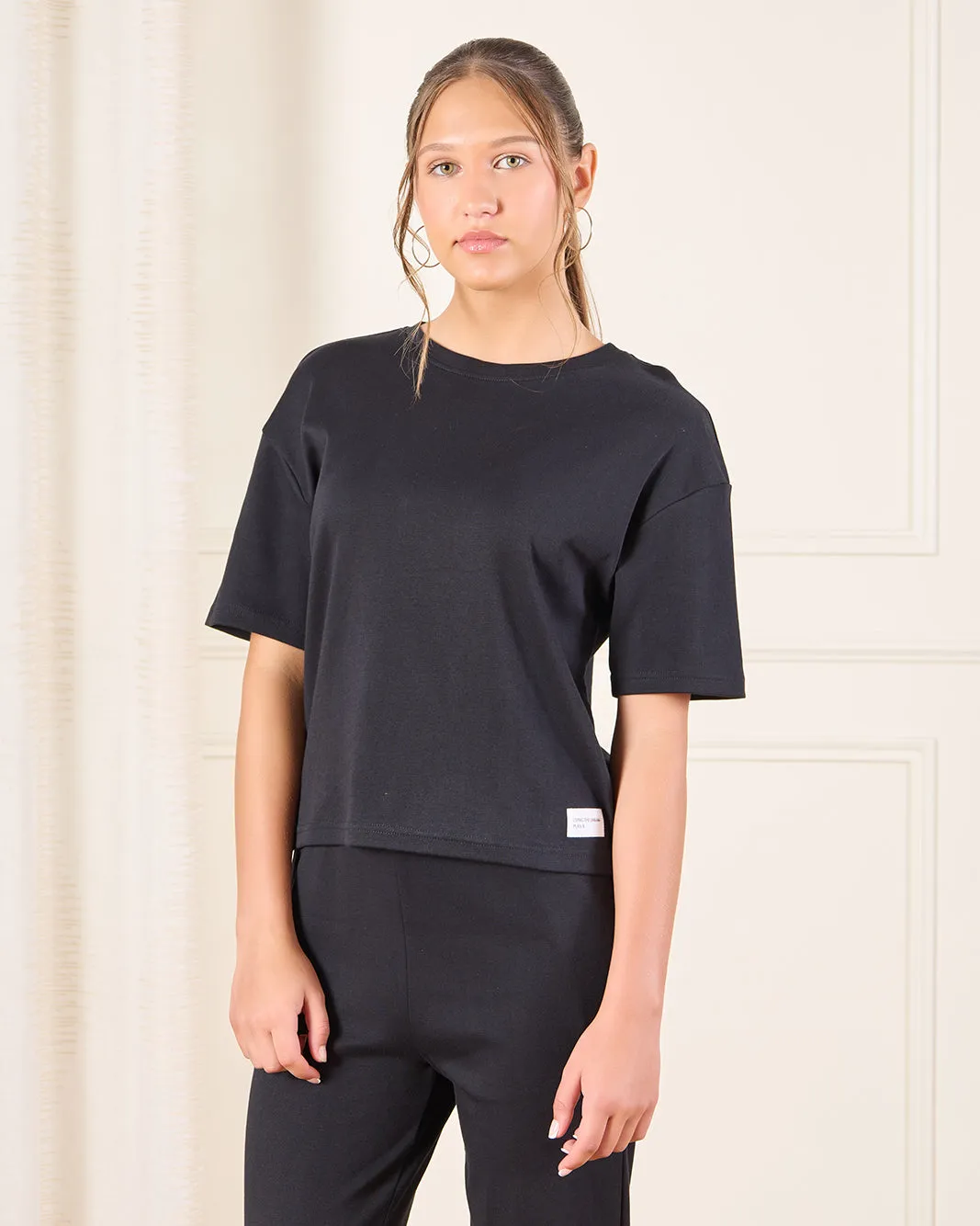 Senior Girls Black Printed T-Shirt sold by Redtag