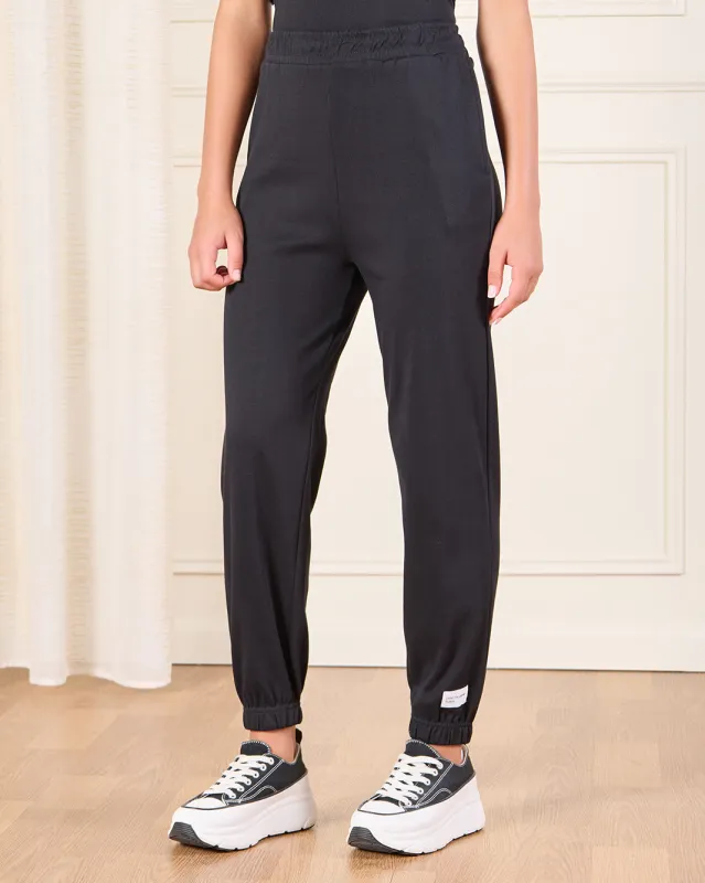 Senior Girls Black Print Active Pants sold by Redtag