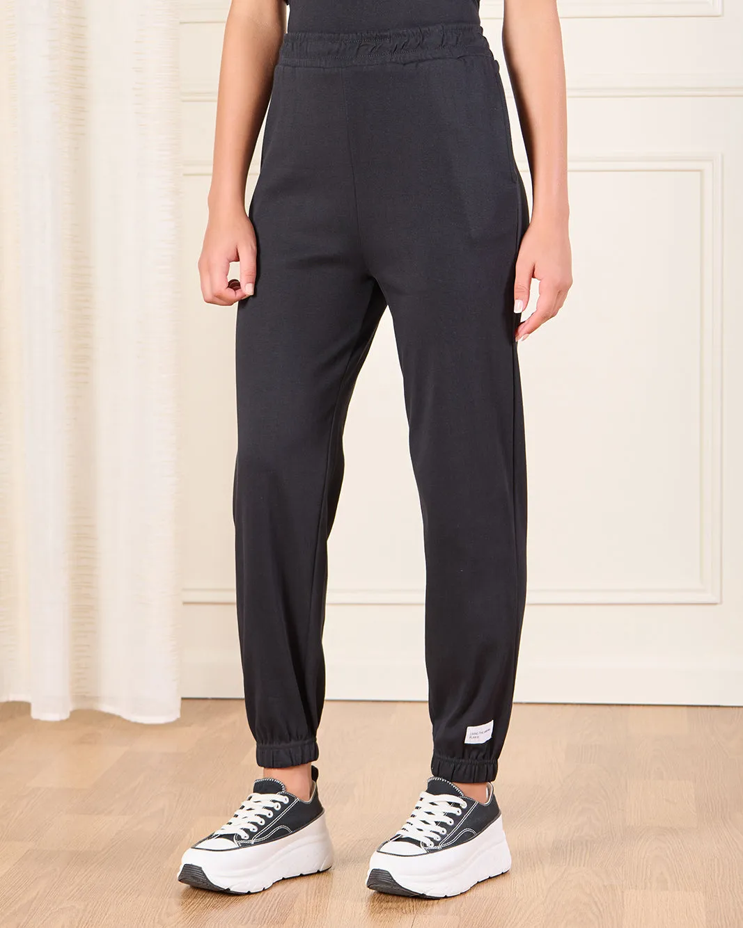 Senior Girls Black Print Active Pants sold by Redtag