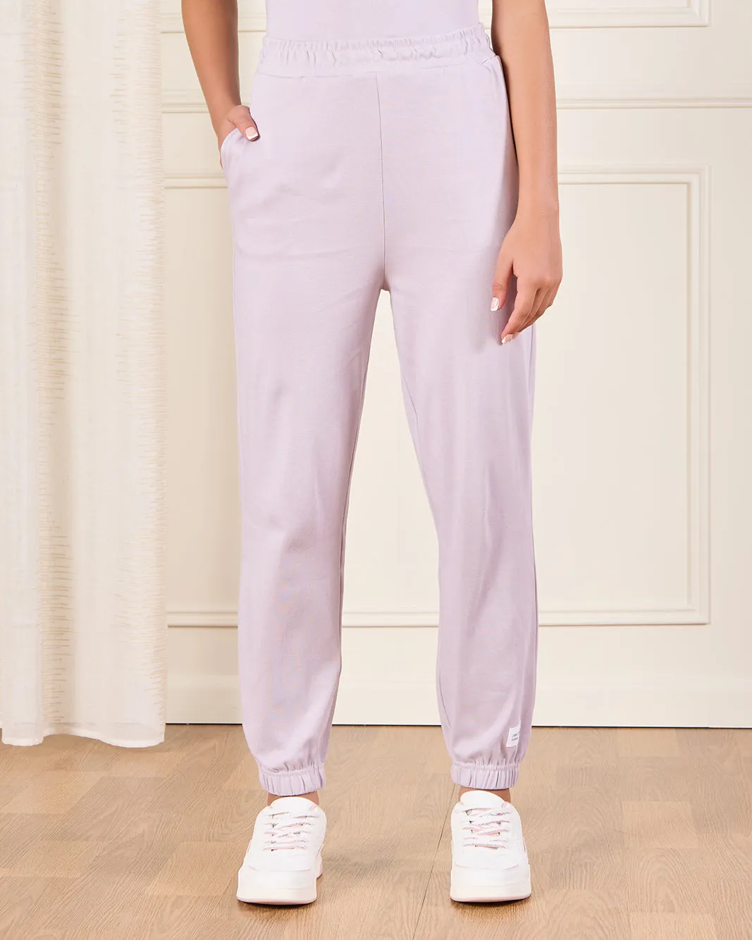 Senior Girls Lilac Print Active Pants sold by Redtag