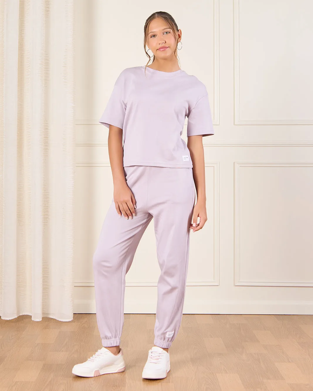 Senior Girls Lilac Print Active Pants sold by Redtag product image thumbnail 2