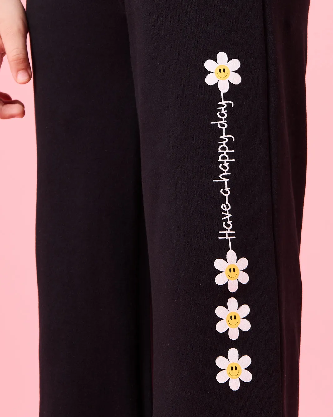 Girls Black Floral Print Active Pants sold by Redtag product image thumbnail 5