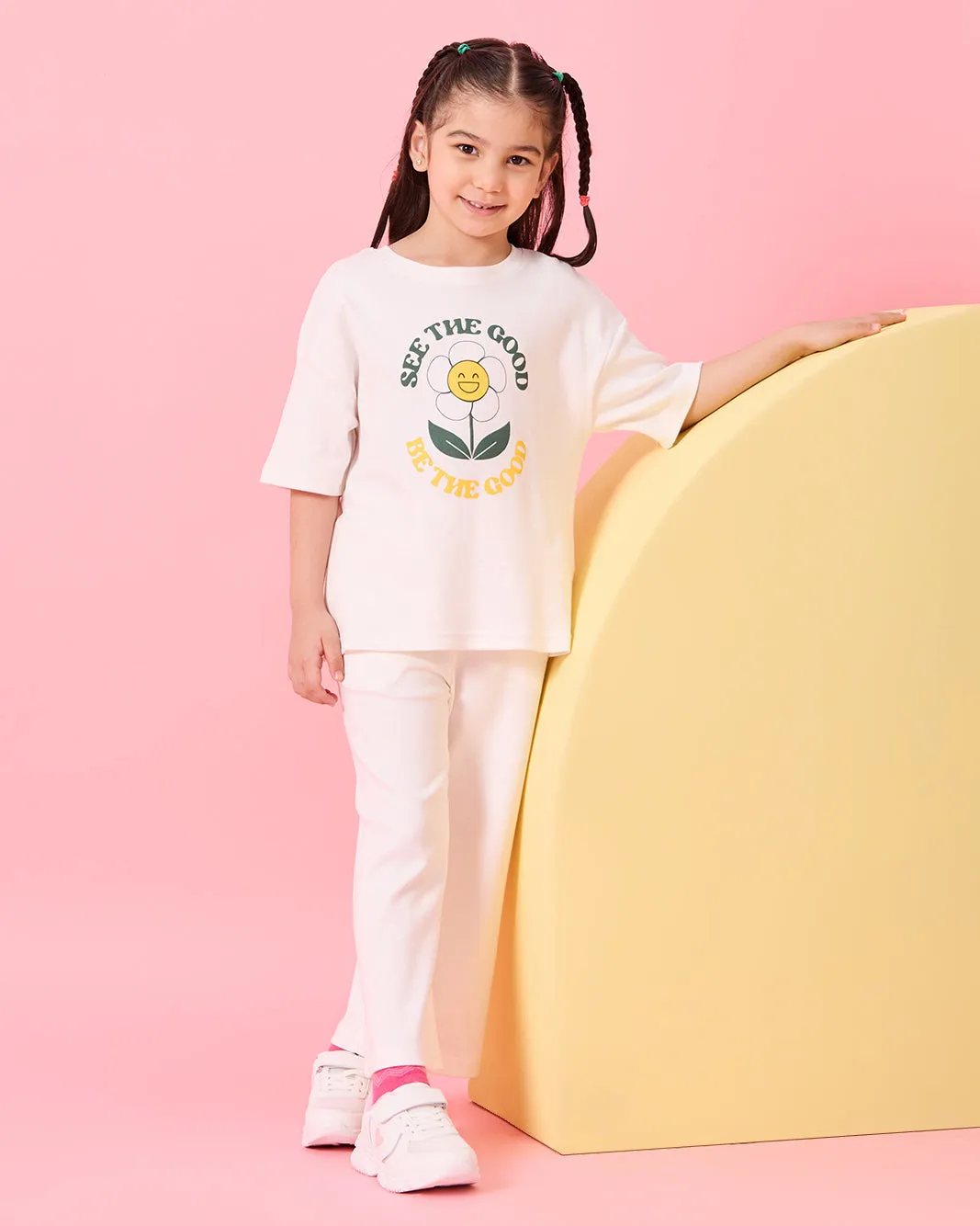 Girls Ivory Printed Active Pants sold by Redtag product image thumbnail 2