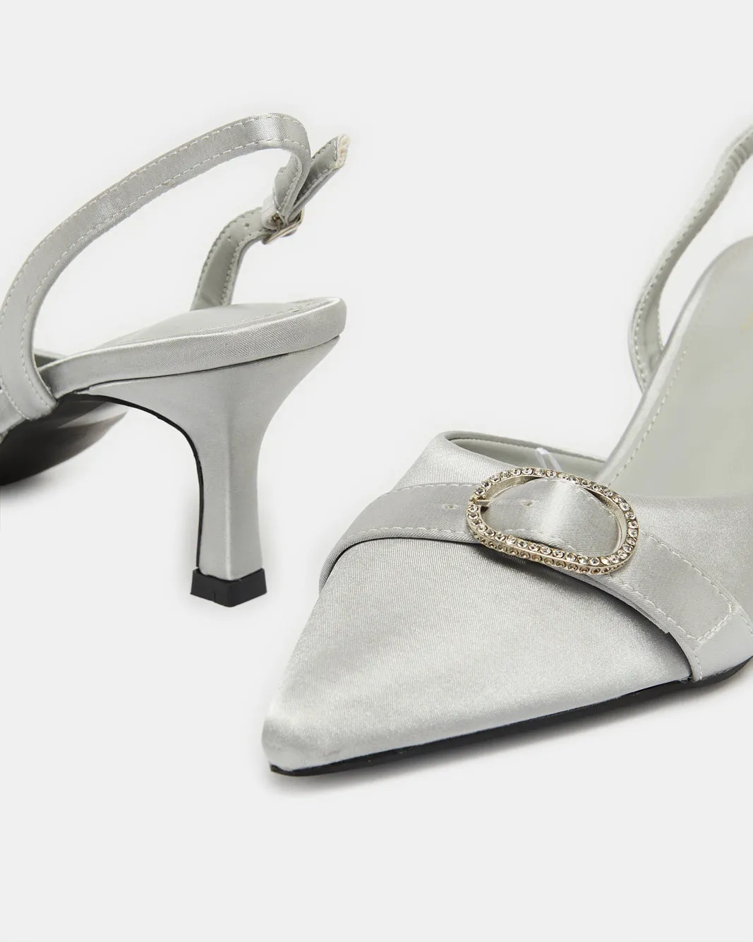 Women Grey Buckle Trim Slingback sold by Redtag product image thumbnail 4