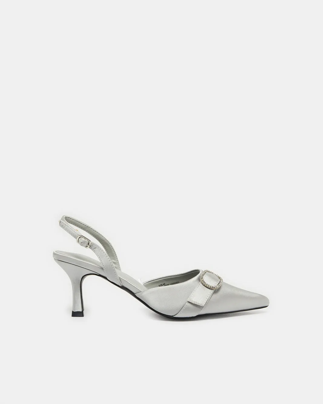Women Grey Buckle Trim Slingback sold by Redtag
