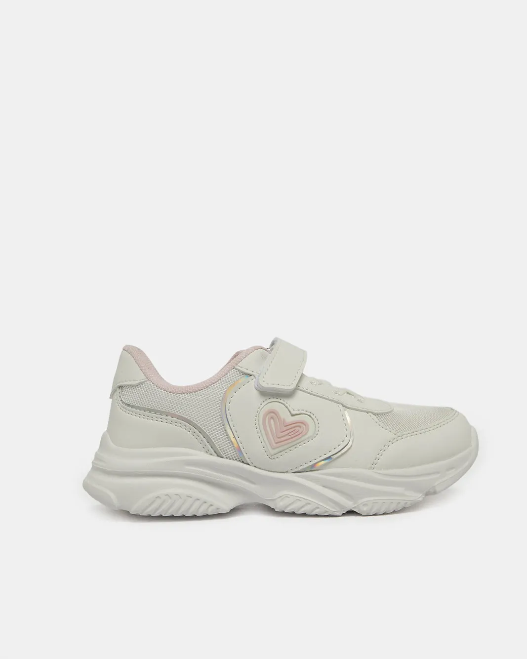 Girls White Heart Embellished Trainer sold by Redtag